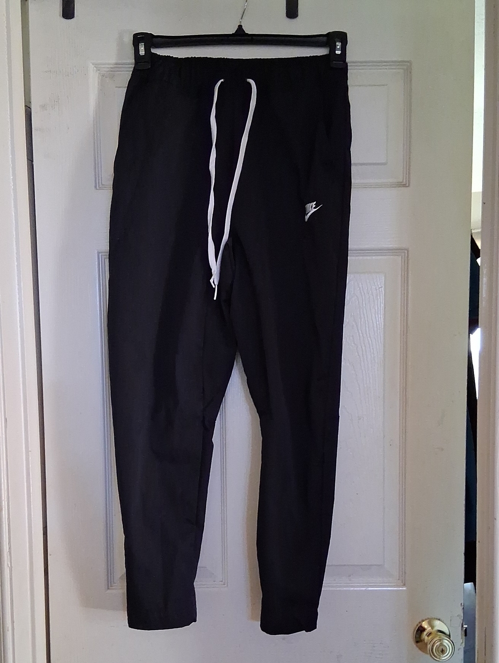 Nike Black Joggers with White Drawstring